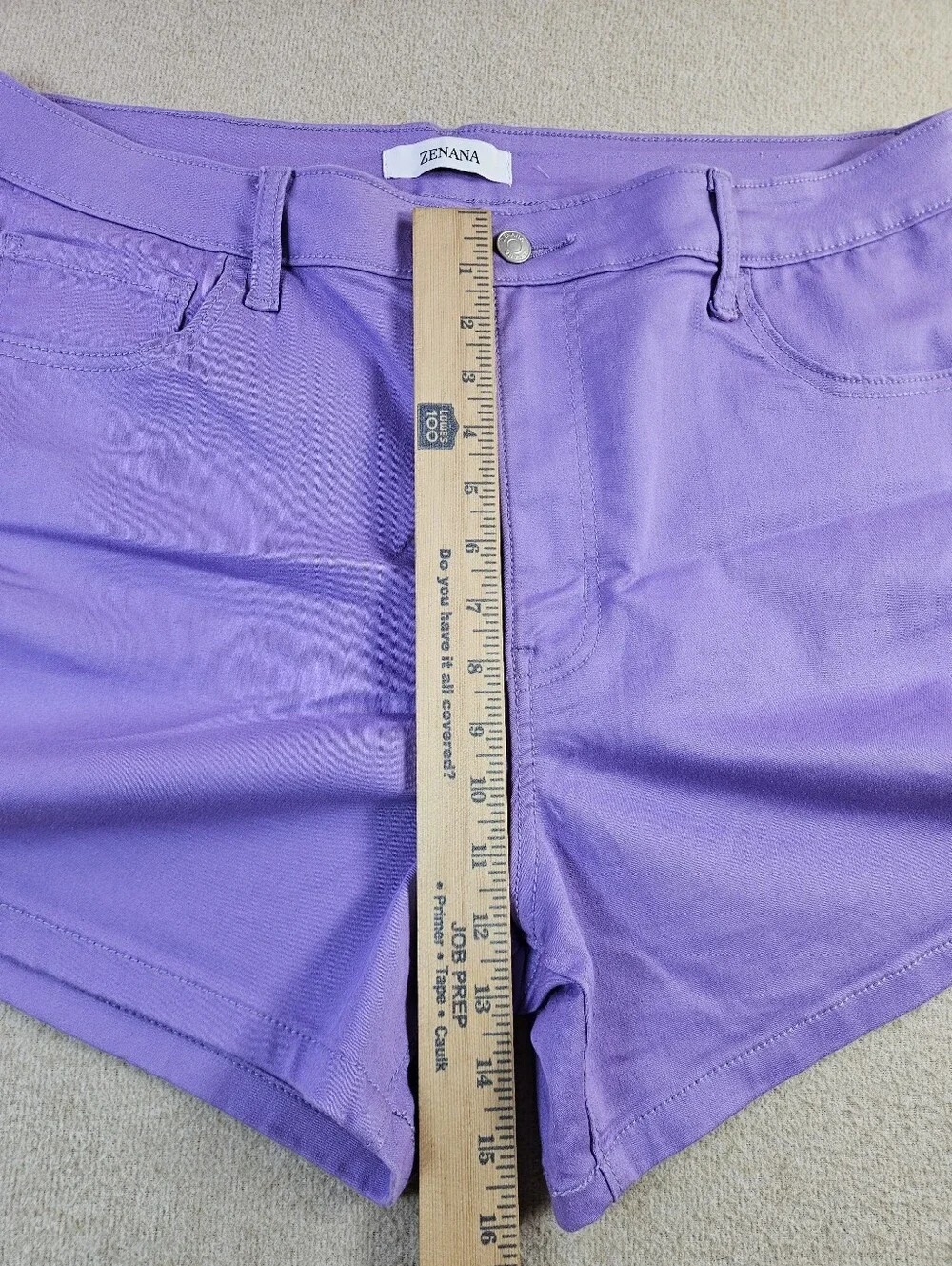 Zenana Purple High Waisted Stretch Denim Shorts Women's Plus Size 2X